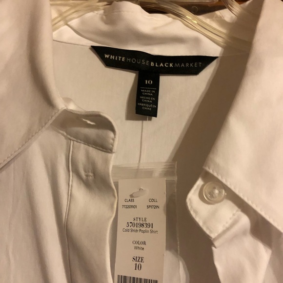 White House Black Market Tops - White cold shoulder top